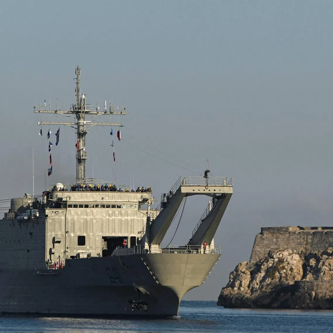 Mexican-flagged ship Papaloapan loaded with humanitarian aid enters Havana's bay days after the island's communist-run government announced increasingly strict rationing measures to confront U.S. efforts to cut off the island’s fuel supply, in Havana, Cuba February 12, 2026. REUTERS/Norlys Perez