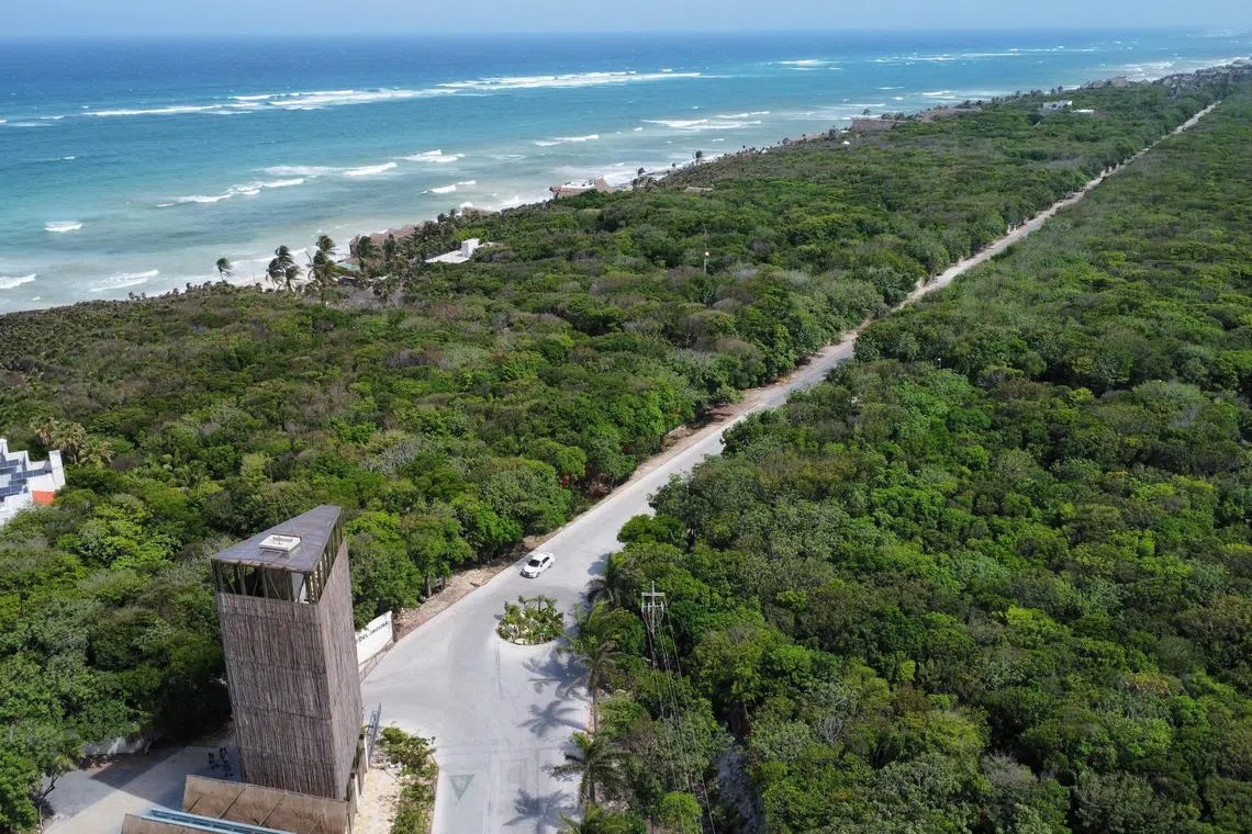 Tulum Beach on July 4 ahead of the arrival of Hurricane Beryl, in Mexico. 