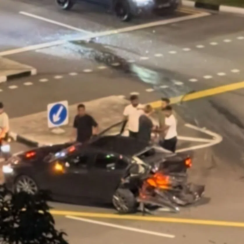 The authorities were alerted to the accident along Hougang Avenue 8 and the junction of Hougang Avenue 7 and Hougang Street 52 at about 12.05am on Oct 5.