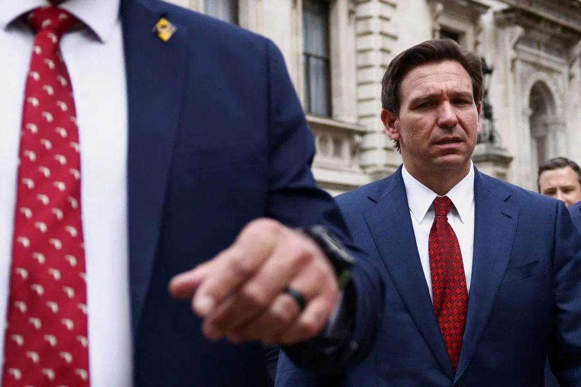 Florida's Republican governor, Mr Ron DeSantis (pictured), indefinitely suspended prosecutor Mr Andrew Warren over his pledge not to prosecute people seeking or providing abortions.