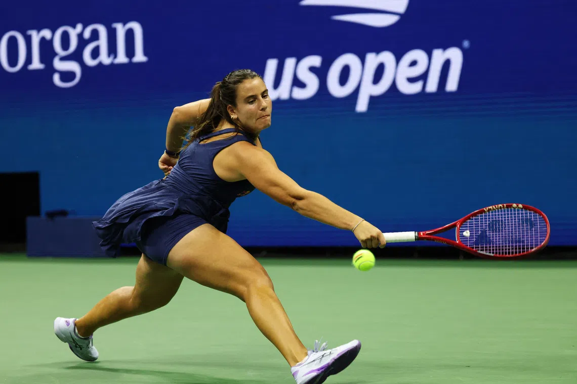 Tennis - U.S. Open - Flushing Meadows, New York, United States - September 6, 2026 Emma Navarro of the U.S. in action during her round of 16 match against Russia's Anna Kalinskaya IMAGN IMAGES via Reuters/Geoff Burke