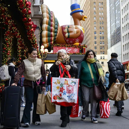 Shoppers outside the Macy’s flagship store in Midtown Manhattan.  