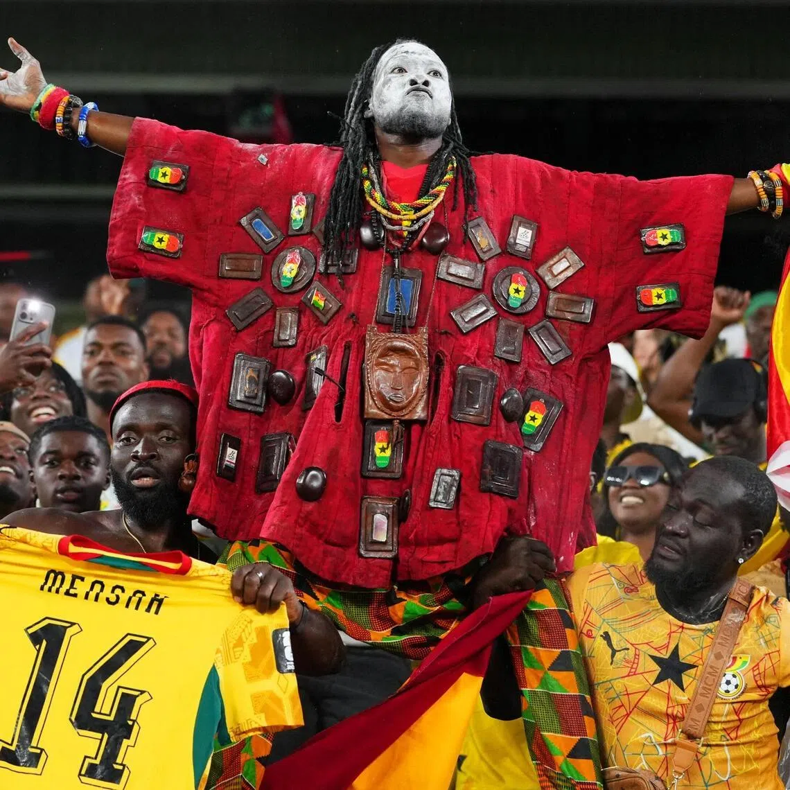 Ghana’s Nana Kwaku Bonsam in his witch doctor persona during a group match against Panama on June 17.