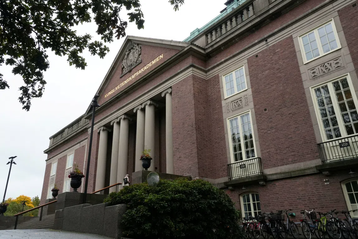 FILE PHOTO: The Royal Swedish Academy of Sciences, where the Nobel Prize in Chemistry is set to be announced, in Stockholm, Sweden, October 8, 2025. REUTERS/Tom Little/File Photo