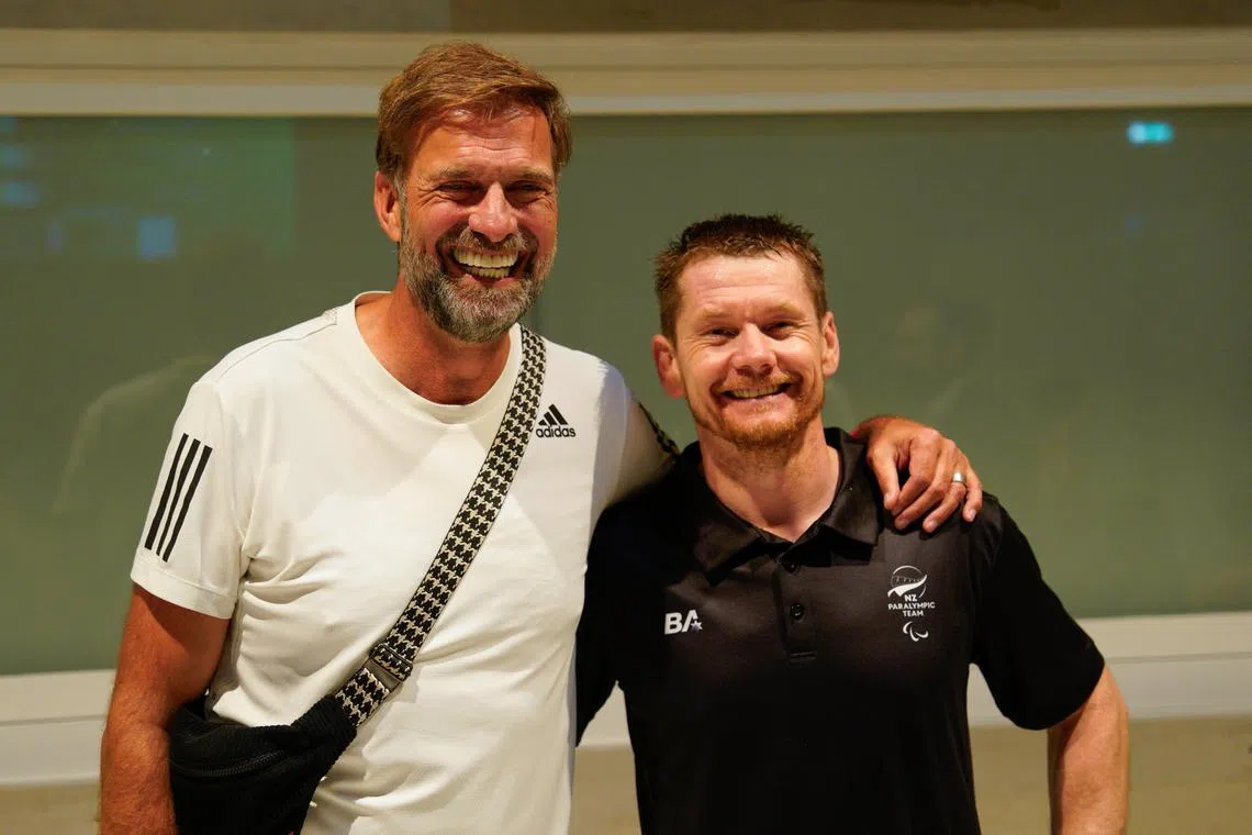 Former Liverpool manager Jurgen Klopp (left) was in the stands at the Paralympics on Aug 29 to support his friend, badminton player Wojtek Czyz.