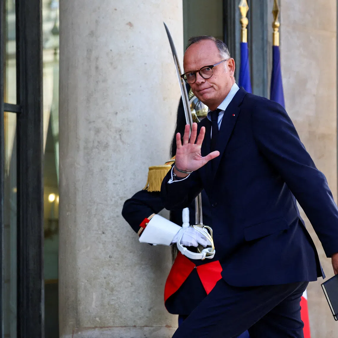 FILE PHOTO: Edouard Philippe, Mayor of Le Havre and leader of French political party Horizons (HOR) arrives for a meeting with French President Emmanuel Macron about the situation in the Middle East and Ukraine and their consequences for France's security and energy supplies, at the Elysee Palace in Paris, France, September 18, 2026. REUTERS/Sarah Meyssonnier/File Photo