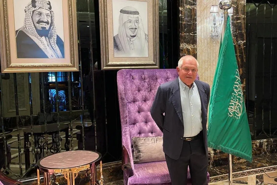 Israel's Tourism Minister Haim Katz poses for a photograph, during his two-day to Saudi Arabia.
