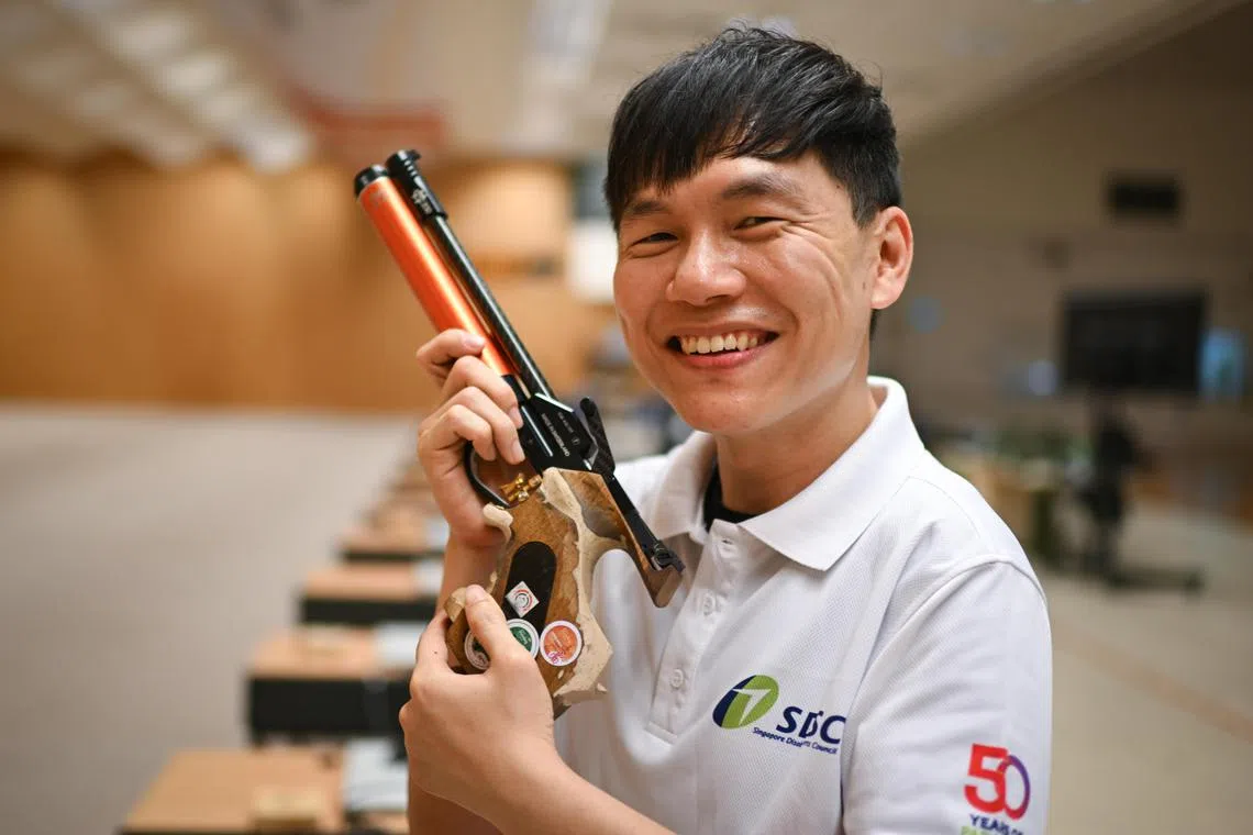 Singapore para-shooter Daniel Chan, who has Erb’s palsy in his left arm, will be making his debut at the Asian Para Games in Hangzhou. 