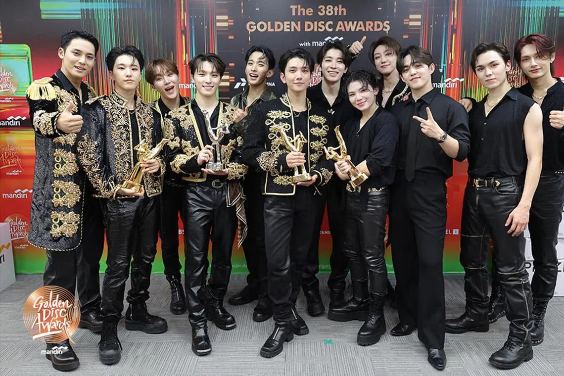 K-pop group Seventeen had four wins at the 38th Golden Disc Awards, including Album of the Year.