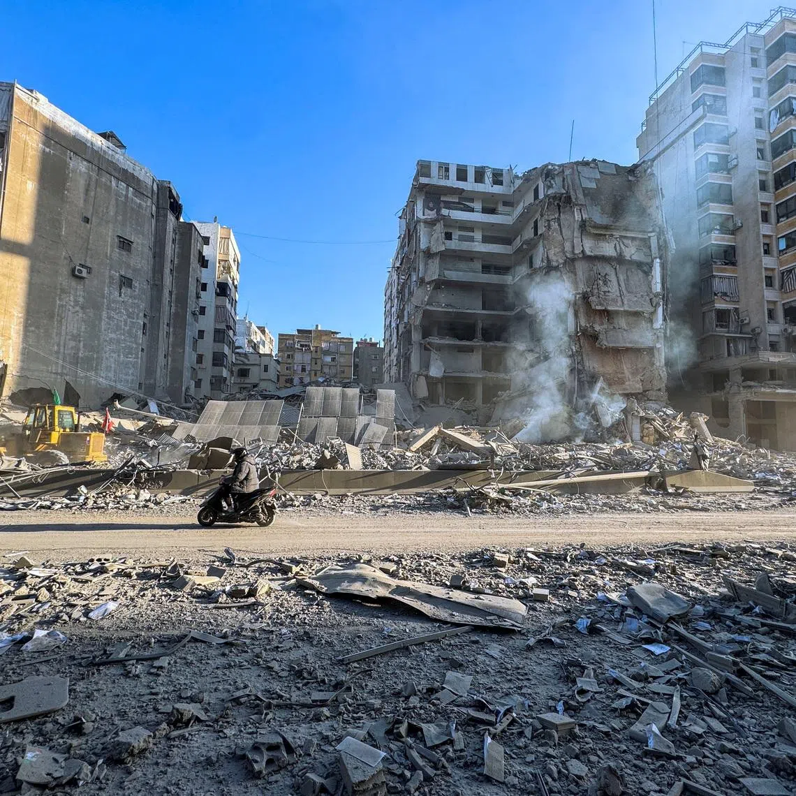 A damaged building after an Israeli strike, following renewed hostilities between Hezbollah and Israel amid the U.S.-Israeli conflict with Iran, in Beirut, Lebanon, March 6, 2026. Picture taken with a mobile phone. REUTERS/Stringer