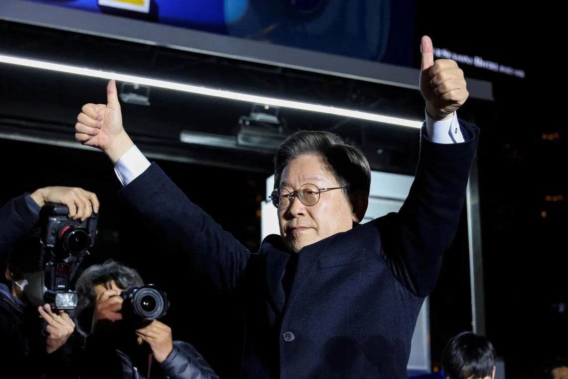 Prosecutors accuse Lee Jae-myung of asking a company to illegally transfer US$8 million (S$10.93 million) to North Korea when he was the governor of Gyeonggi Province.
