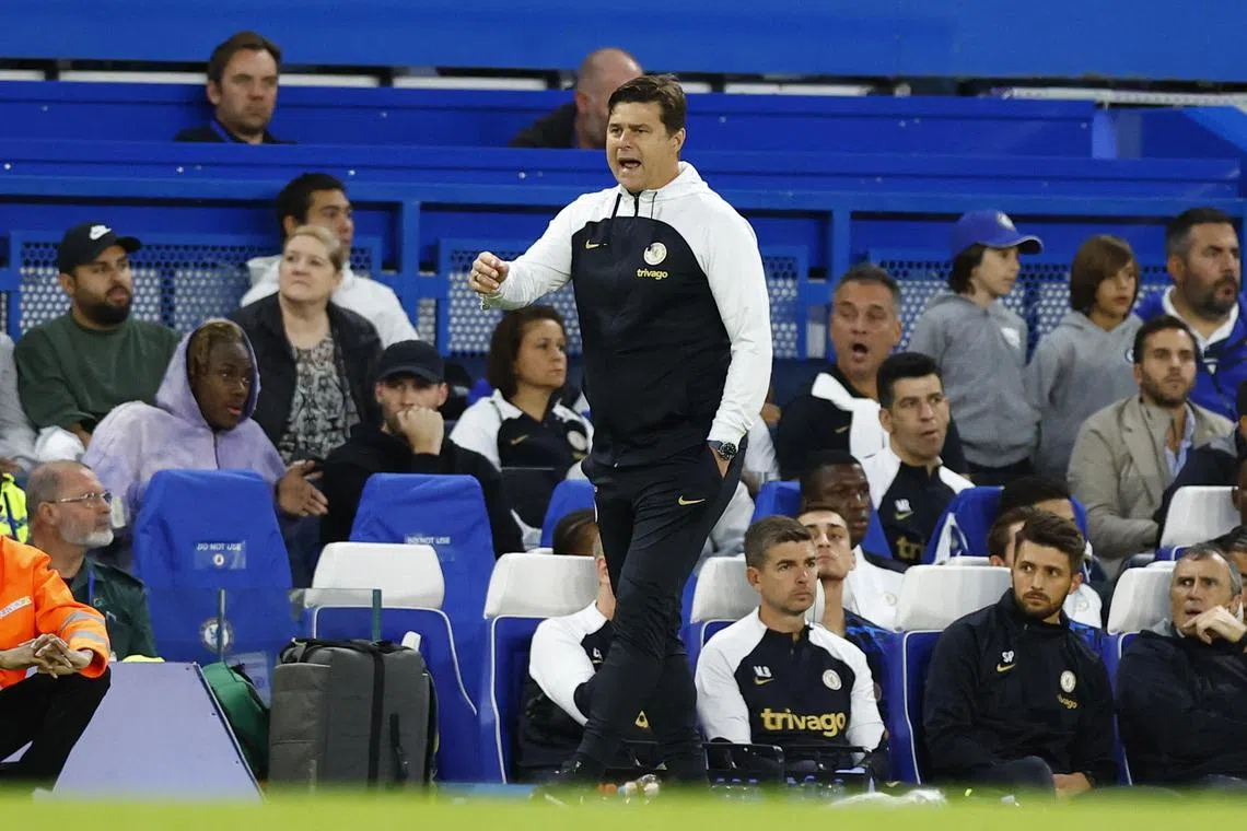 Chelsea boss Mauricio Pochettino during the League Cup second-round win over Wimbledon.