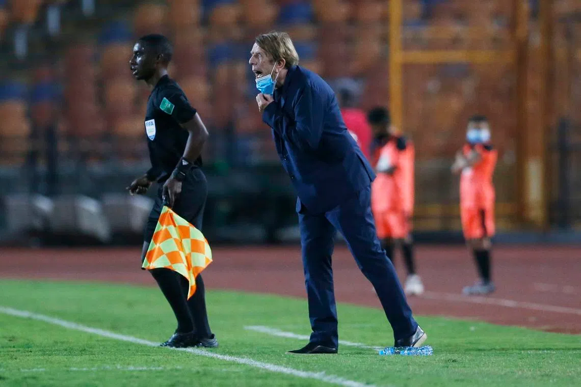 FILE PHOTO: Soccer Football - Africa Cup of Nations Qualification - Egypt v Togo - Cairo International Stadium, Cairo, Egypt - November 14, 2020 Togo coach Claude Le Roy reacts during the match. REUTERS/Amr Abdallah Dalsh/File Photo