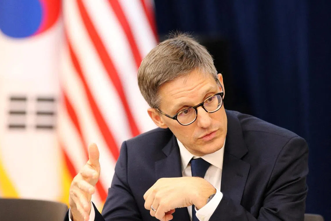 FILE PHOTO: U.S. State Department Counselor Derek Chollet speaks during an interview in Seoul, South Korea, July 11, 2022. REUTERS/Hyonhee Shin/File Photo