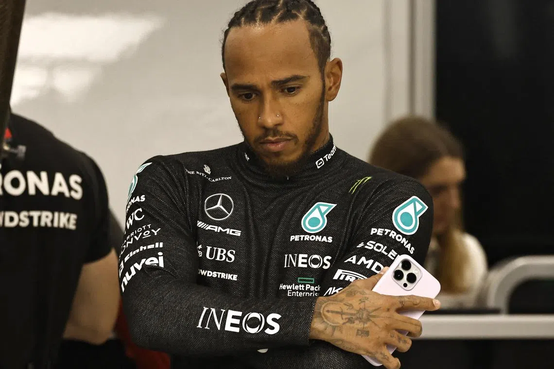 Mercedes' Lewis Hamilton before the practice session for the Saudi Arabian grand prix.