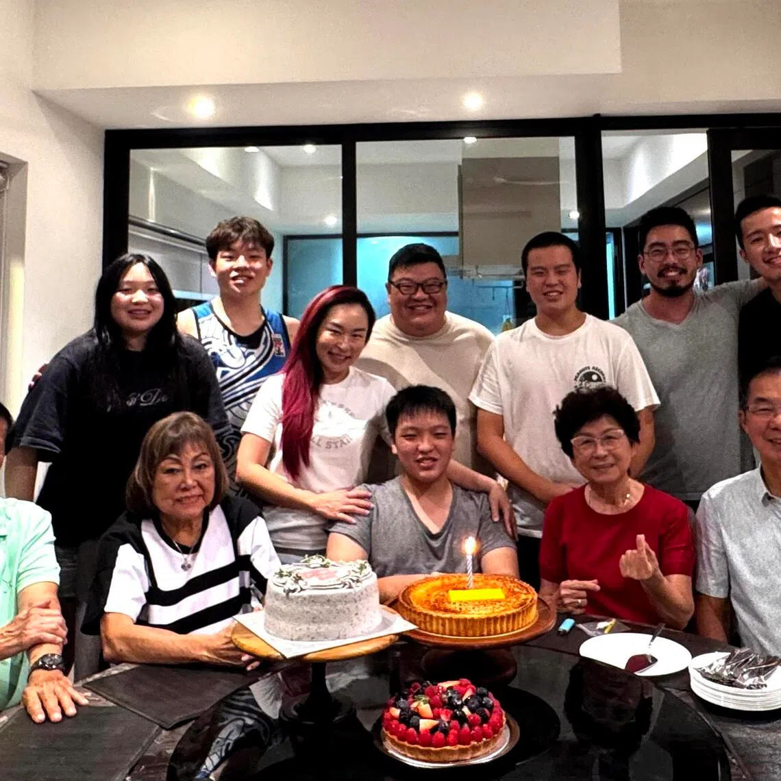 Hegen CEO Yvon Bock (fifth from left) and her family celebrating Mother's Day in May, which also coincided with her son Lucas' birthday.