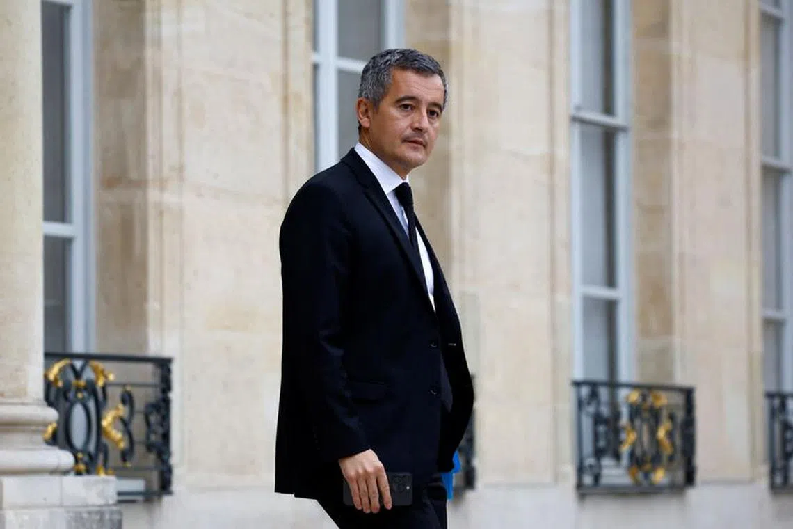 FILE PHOTO: French Interior and Overseas Minister Gerald Darmanin leaves following the weekly cabinet meeting at the Elysee Palace in Paris, France, October 18, 2023. REUTERS/Sarah Meyssonnier/File Photo