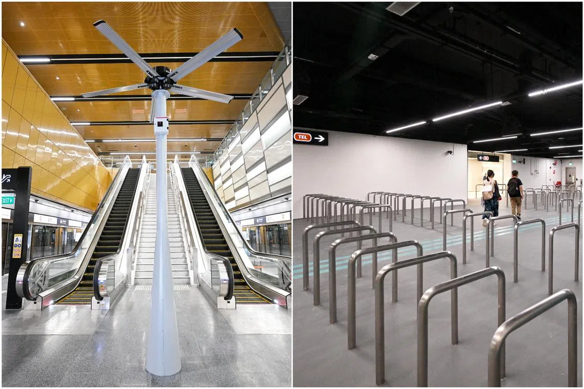 The hybrid cooling fans have been installed at all TEL Stage 4 stations, while the underground bicycle parking areas have been built at three stations.
