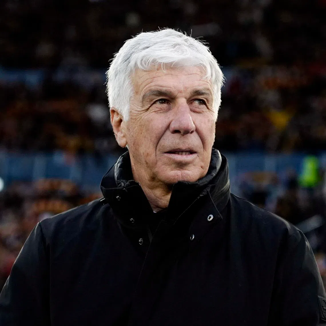 Soccer Football - Serie A - AS Roma v Lecce - Stadio Olimpico, Rome, Italy - March 22, 2026 AS Roma coach Gian Piero Gasperini looks on REUTERS/Matteo Ciambelli