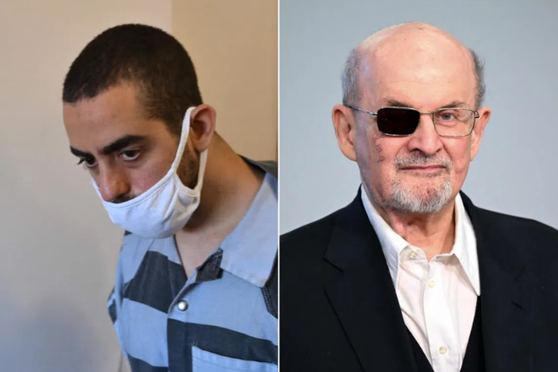 Hadi Matar (left) has pleaded not guilty to charges of second-degree attempted murder of novelist Salman Rushdie.