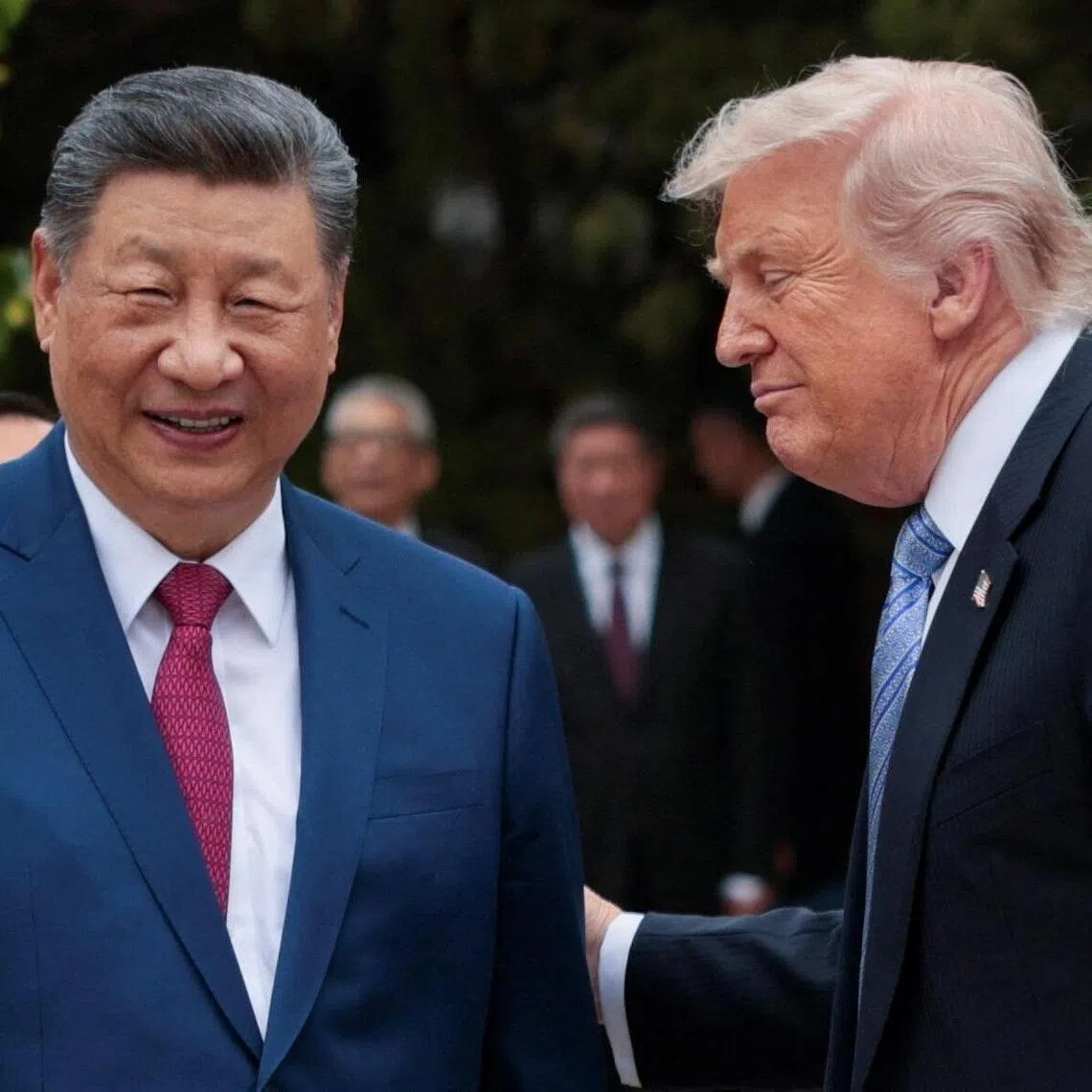 US President Donald Trump (right) said he and  Chinese President Xi Jinping “talked a lot about Taiwan”.