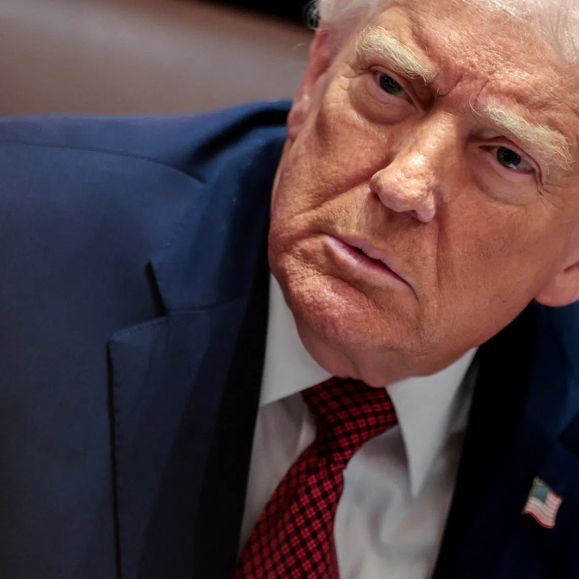 U.S. President Donald Trump attends a roundtable discussion on the day he announced an aid package for farmers, at the White House in Washington, D.C., U.S., December 8, 2025. REUTERS/Jonathan Ernst