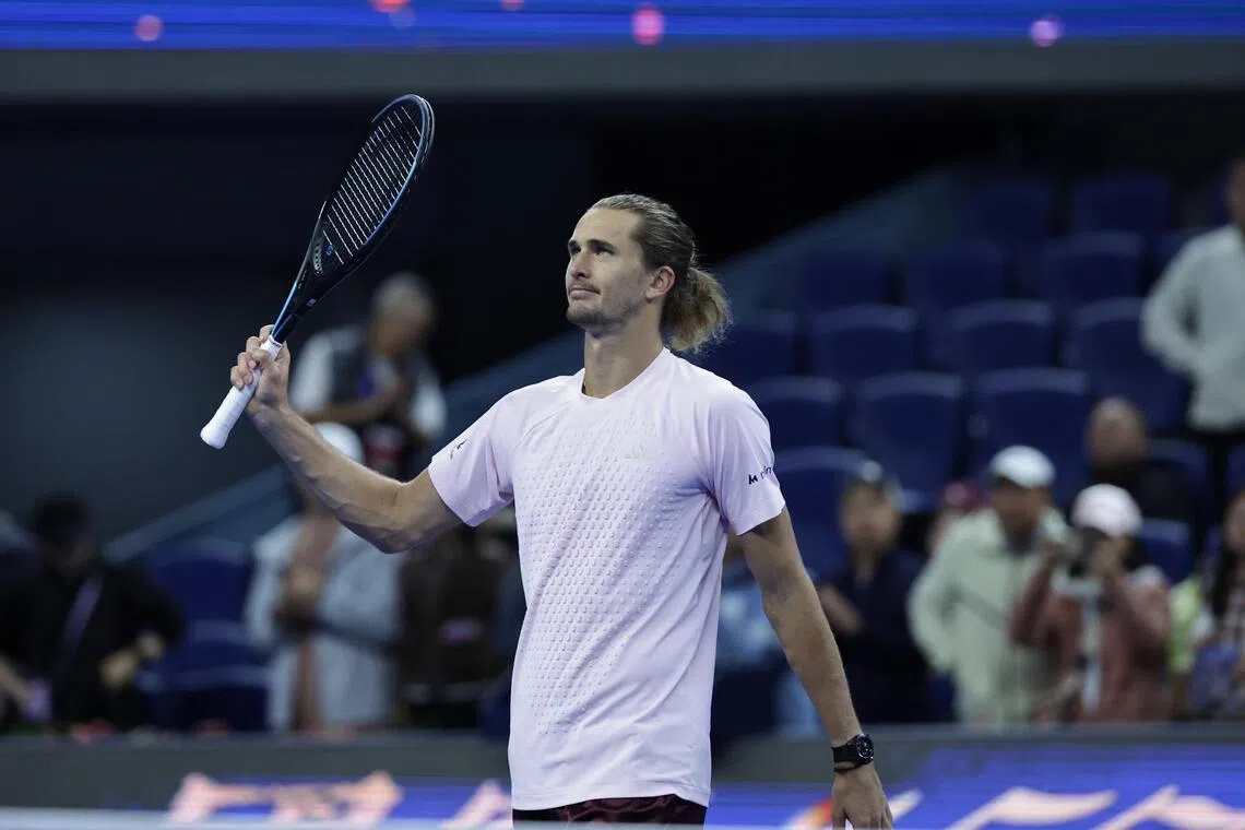 ‘Happy’ Zverev thrashes wildcard Shang to set up Djokovic quarter-final at China Open