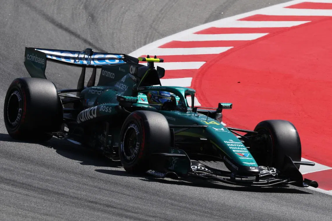 Formula One F1 - Barcelona-Catalunya Grand Prix - Circuit de Barcelona-Catalunya, Barcelona, Spain - June 13, 2026 Aston Martin's Fernando Alonso during qualifying REUTERS/Nacho Doce