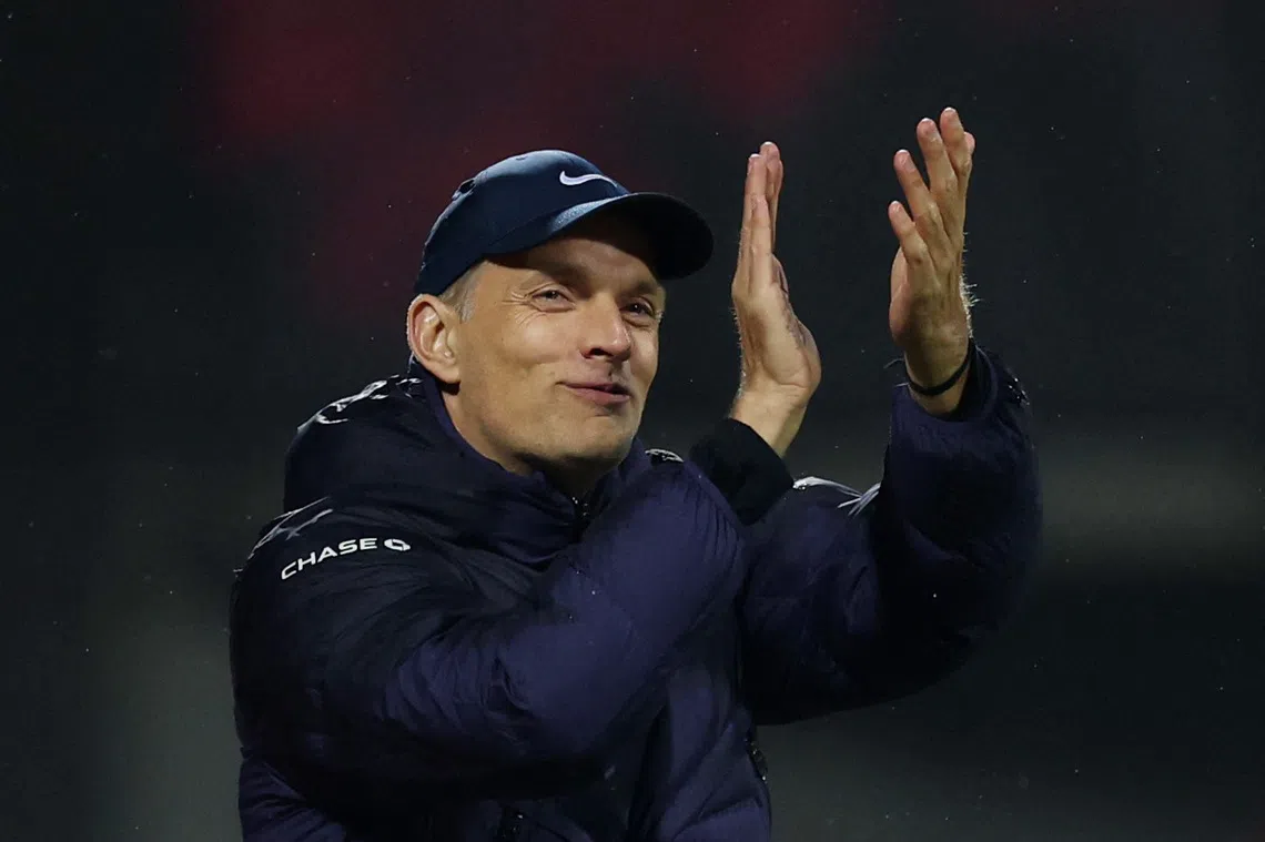 Soccer Football - FIFA World Cup - UEFA Qualifiers - Group K - Latvia v England - Daugava Stadium, Riga, Latvia - October 14, 2025 England manager Thomas Tuchel reacts Action Images via Reuters/Paul Childs