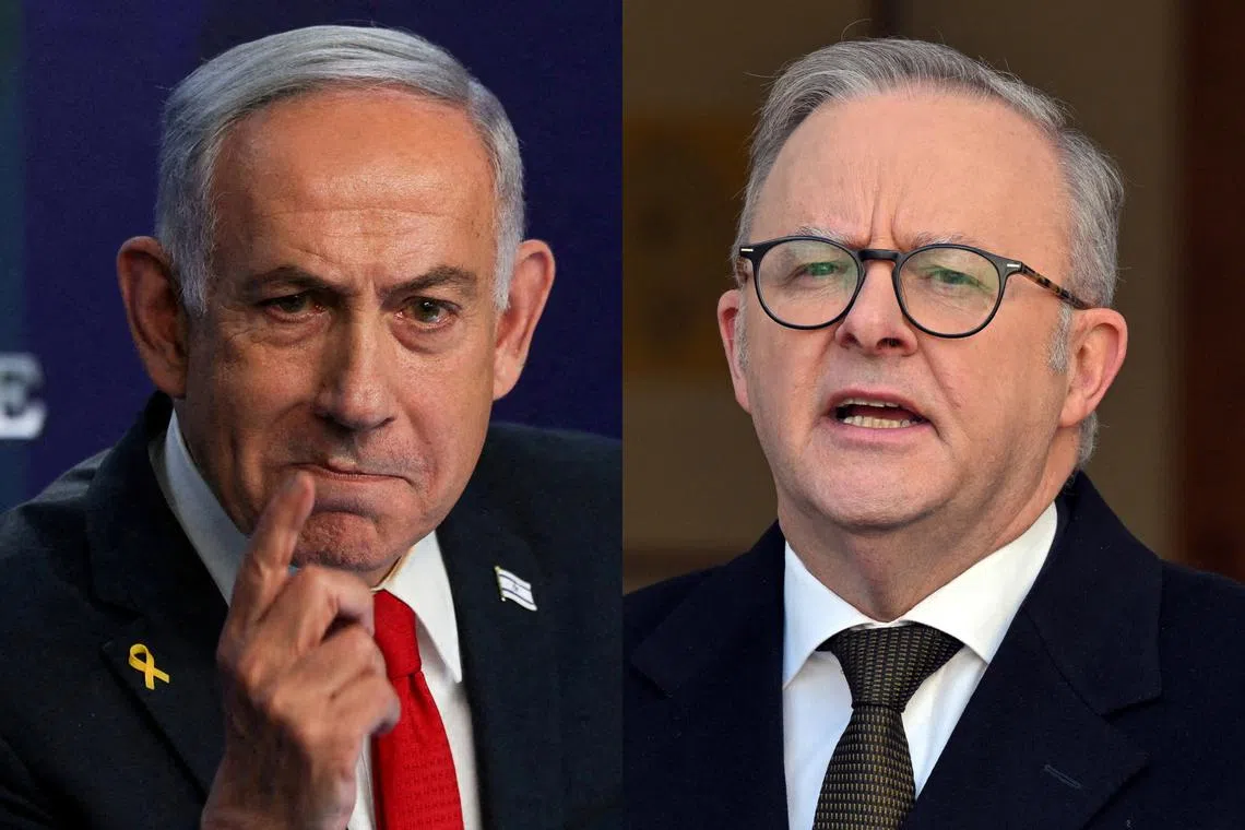 Mr Netanyahu (left) described Mr Albanese as "a weak politician who betrayed Israel" in a post on his official X account.