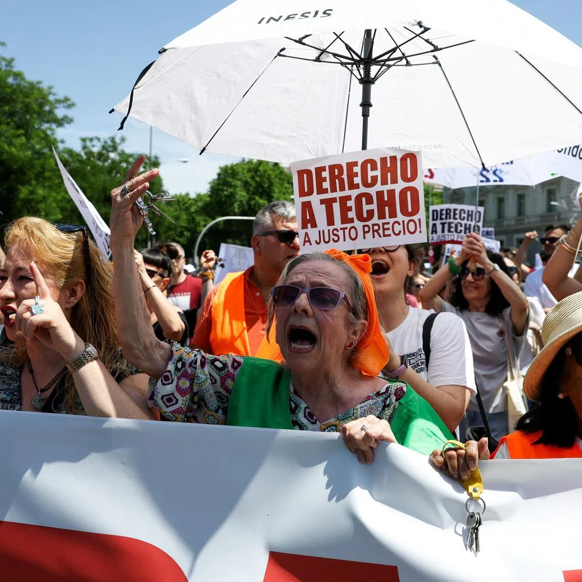 Spain's central government’s delegate to the region estimated 23,000 people turned out for a march against soaring rents and a housing shortage in Madrid on May 24.