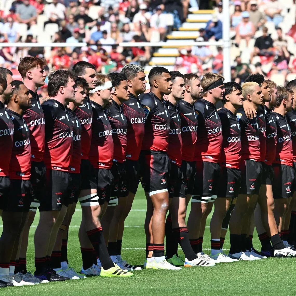 Rugby players observe a minute’s silence to remember victims of the 2011 Christchurch earthquake.