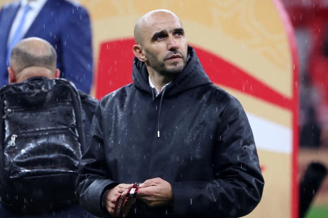 Soccer Football - CAF Africa Cup of Nations - Morocco 2025 - Final - Senegal v Morocco - Prince Moulay Abdellah Stadium, Rabat, Morocco - January 18, 2026 Morocco coach Walid Regragui looks dejected during the presentation after the match REUTERS/Amr Abdallah Dalsh