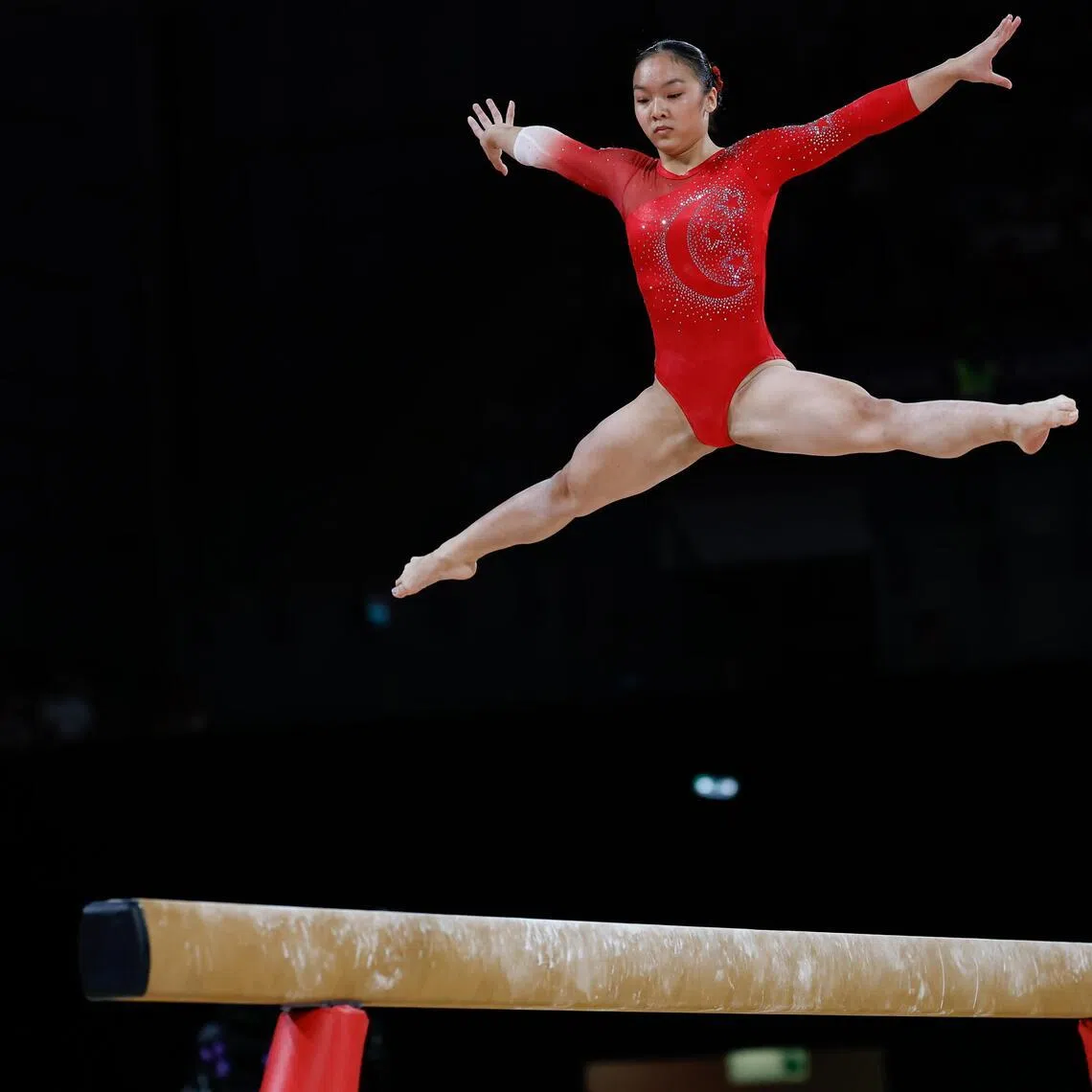 [Amanda - Balance Beam] Singaporean gymnast Amanda Yap, 16, in action during the balance beam final at the Commonwealth Games on July 28, 2026. She clinched silver to become Singapore's fourth gymnast to win a medal at the quadrennial event.