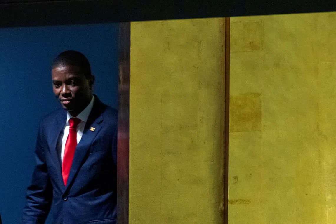 FILE PHOTO: Grenada's Prime Minister Dickon Mitchell arrives to address the 79th United Nations General Assembly at U.N. headquarters in New York, U.S., September 28, 2024.  REUTERS/Eduardo Munoz/File Photo