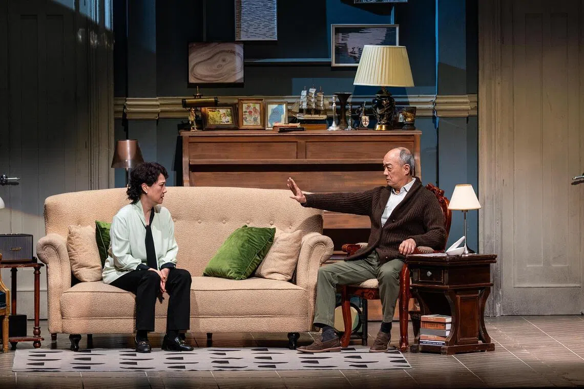 Tian Shui (left) as Anna and King Shih-chieh as the father in Le Pere. 