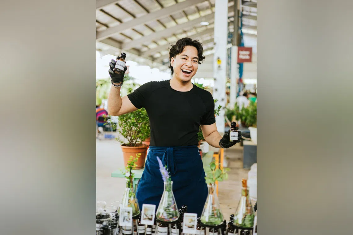 Danial Roslan runs Danhomme, a fragrance brand that frequently participates in pop-up markets.