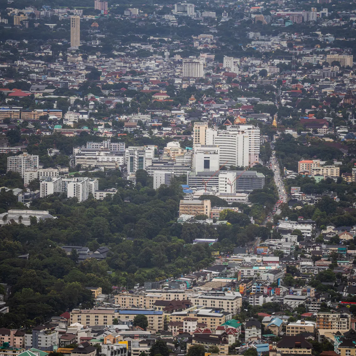 A view of Chiang Mai, a city affected by seasonal smoke pollution, in October. Some areas in Bangkok and its vicinity may reach orange-level pollution.