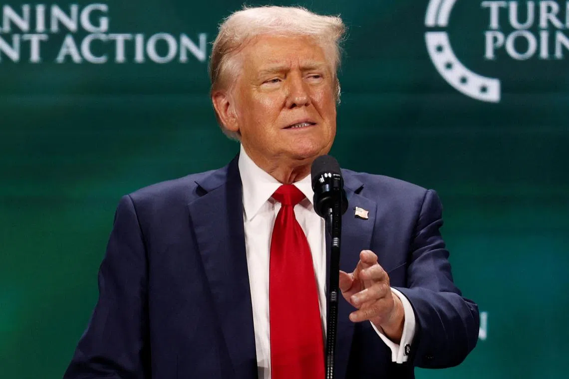 Republican presidential nominee and former U.S. President Donald Trump attends Turning Point Action's The Believers Summit 2024 in West Palm Beach, Florida, U.S., July 26, 2024. REUTERS/Marco Bello/File Photo