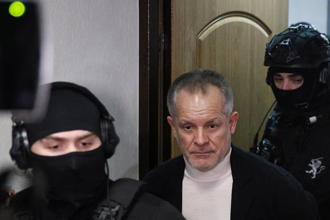 FILE PHOTO: Vladimir Plahotniuc, a Moldovan business magnate and former lawmaker accused of fraud, attends a court hearing in Chisinau, Moldova December 2, 2025. REUTERS/Vladislav Culiomza/File Photo