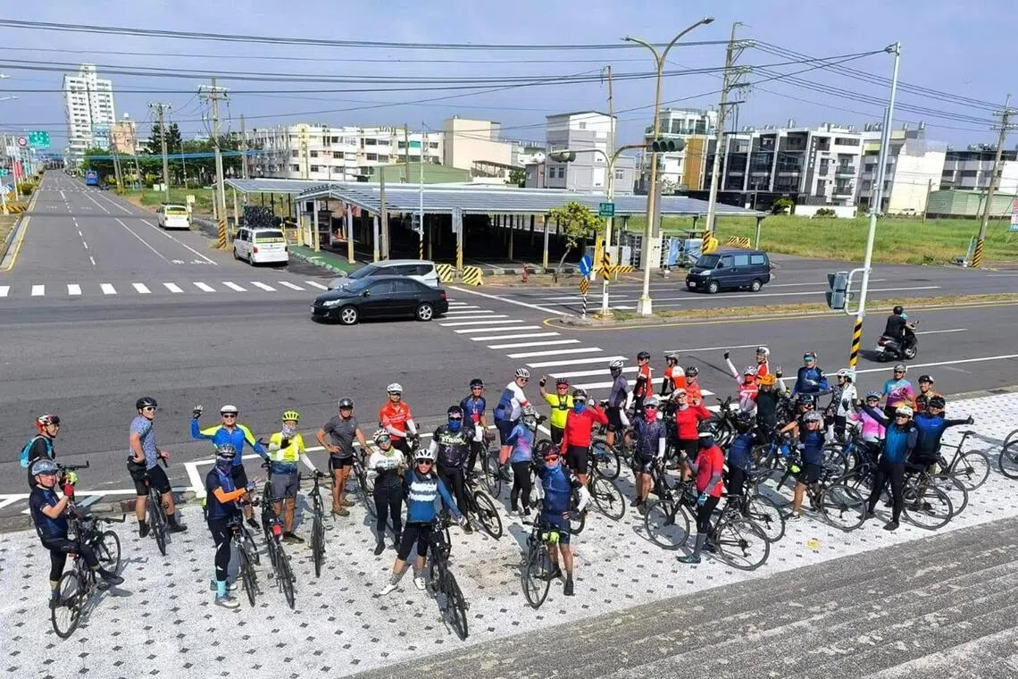Cyclists who took part in Rich Liow’s 900km cycling trip around Taiwan in 2025.
