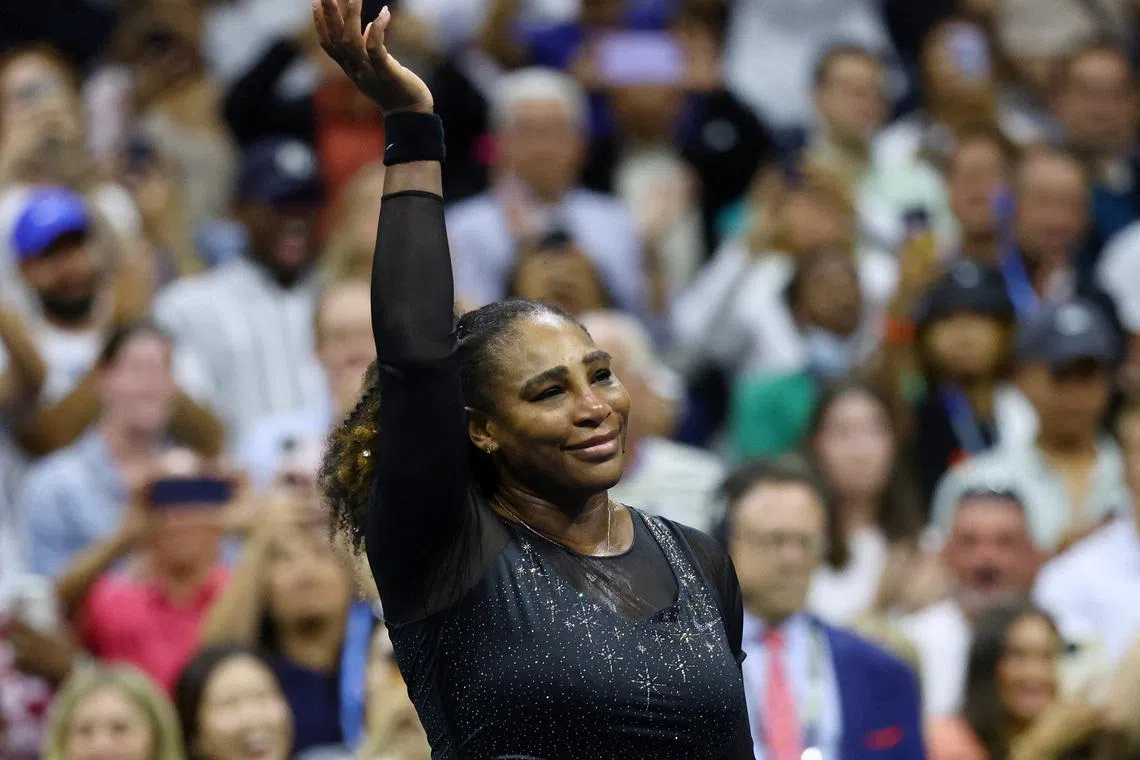 FILE PHOTO: Tennis - U.S. Open - Flushing Meadows, New York, United States - September 2, 2022  Serena Williams of the U.S. after losing her third round match against Australia's Ajla Tomljanovic REUTERS/Mike Segar/File Photo
