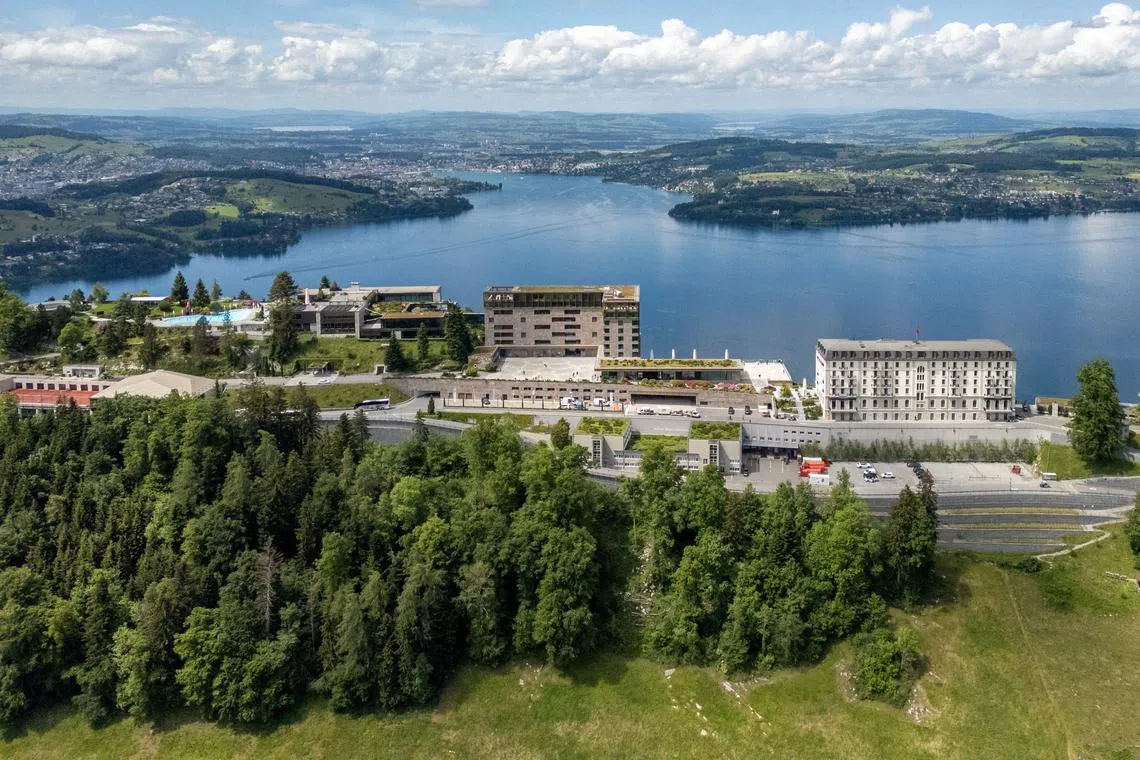 The Burgenstock Resort near Lucerne, Switzerland, where the Ukraine peace summit will take place on June 15 and 16.