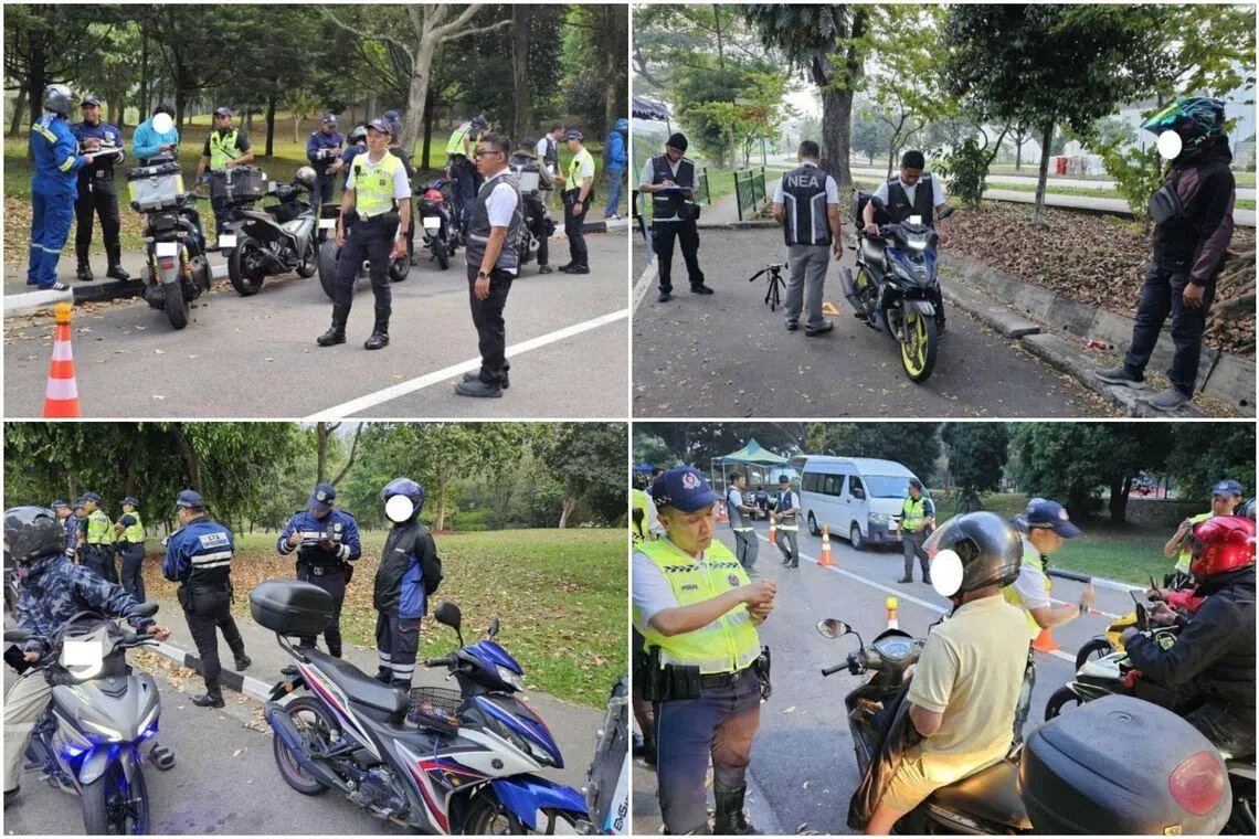 More than 300 riders stopped for checks along Admiralty Road West on March 31.