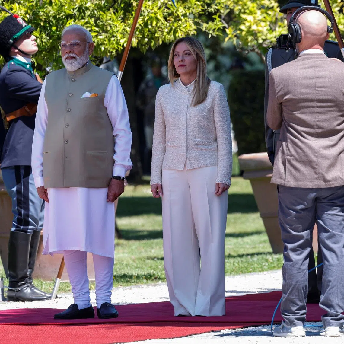 Italy's Prime Minister Giorgia Meloni meets Indian Prime Minister Narendra Modi at Villa Doria Pamphili, in Rome, Italy, May 20, 2026. REUTERS/Remo Casilli