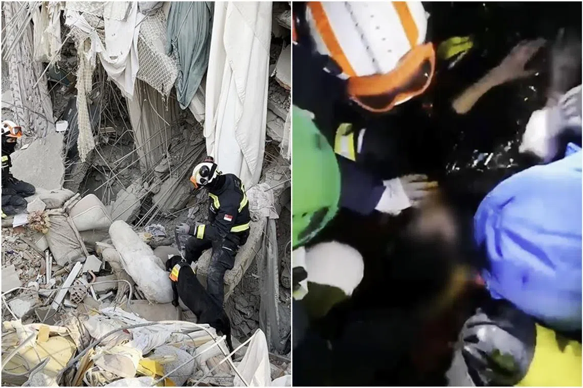 The young survivor was one of two people rescued by the Operation Lionheart contingent.