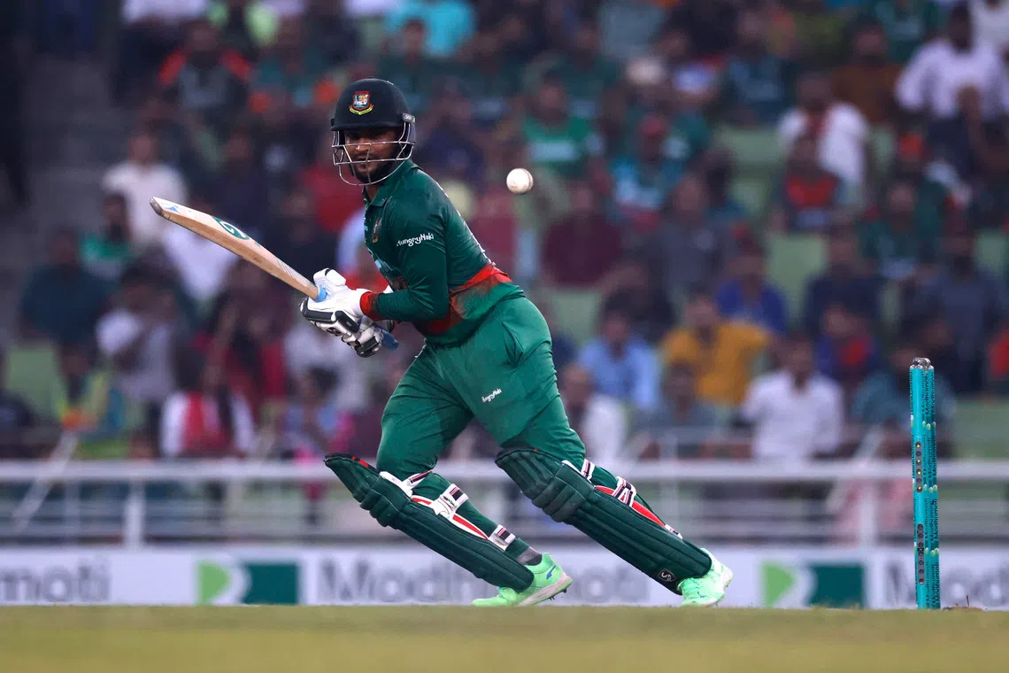 Cricket - Second ODI - Bangladesh v England - Sher-e-Bangla National Cricket Stadium, Dhaka, Bangladesh - March 3, 2023 Bangladesh's Shakib Al Hasan in action REUTERS/Adnan Abidi