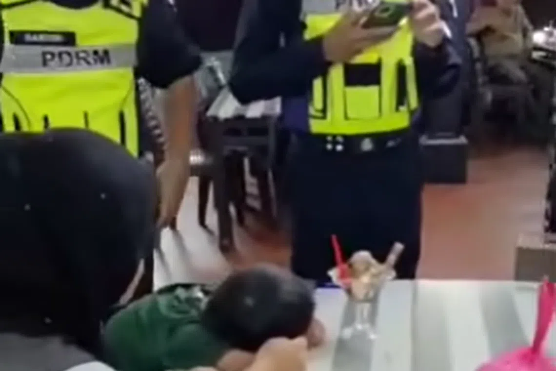 Diners at an eatery in Temerloh town in the Malaysian state of Pahang noticed the boy was alone at 10pm on July 26 and alerted the police.