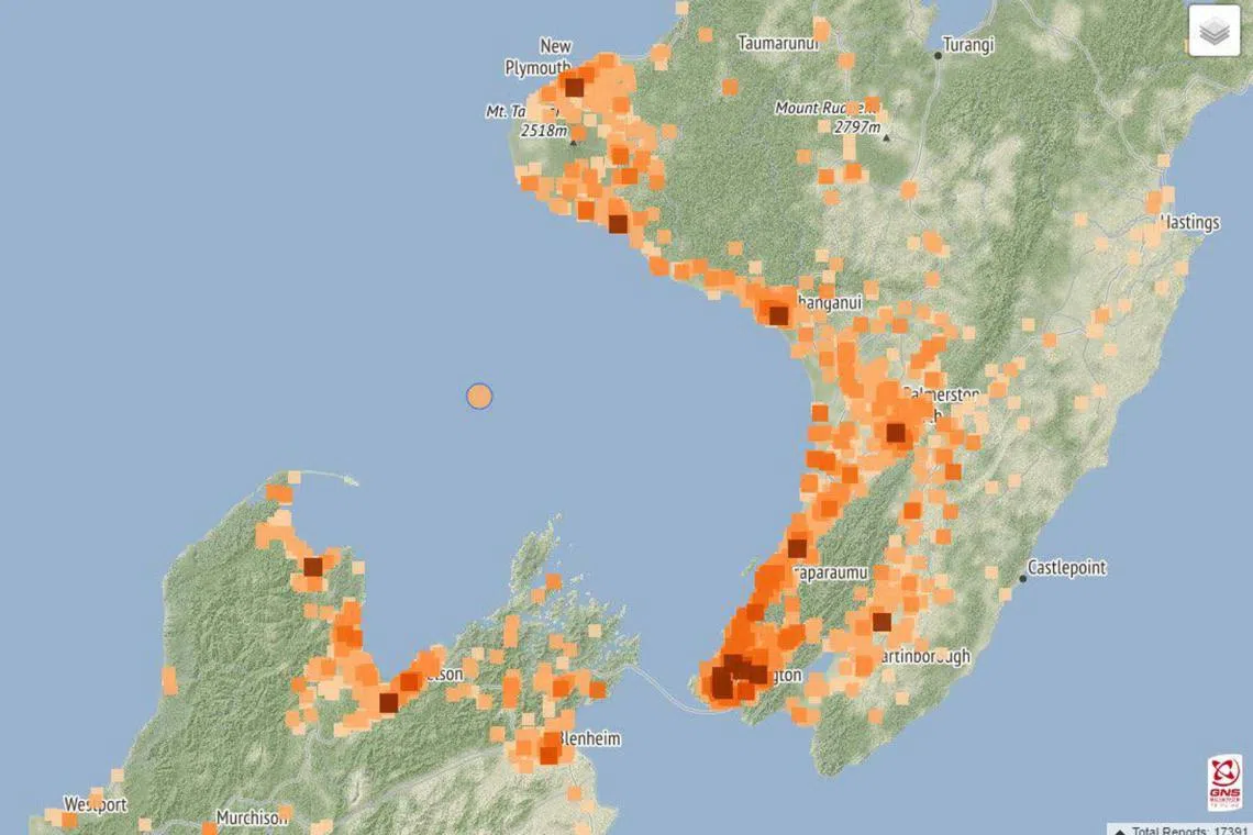 The tremor has been felt widely across parts of the North Island and the upper South Island.