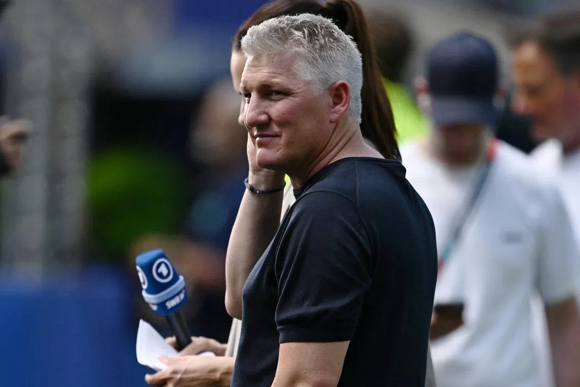 Soccer Football - FIFA World Cup 2026 - Group E - Ecuador v Germany - New York/New Jersey Stadium, East Rutherford, New Jersey, U.S. - June 25, 2026 Former Germany player Bastian Schweinsteiger working as a television pundit before the match REUTERS/Dylan Martinez